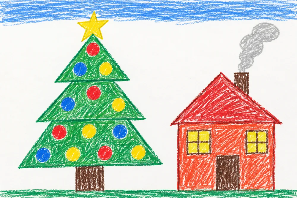 Kind, etwa 5 Jahre: Baum mit Grundlinie
