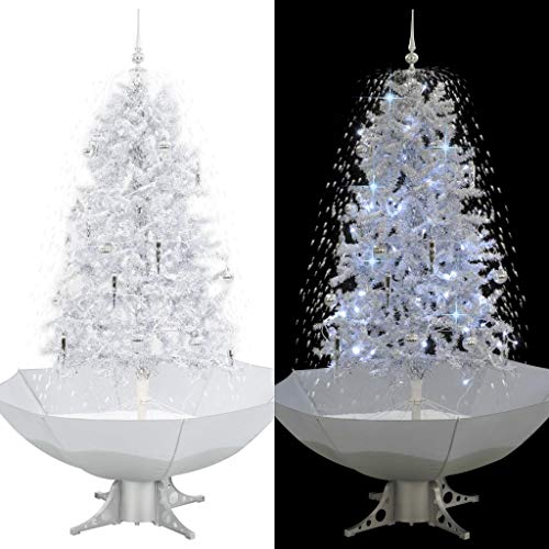 vidaXL Schneiender Weihnachtsbaum weiß, 170 cm