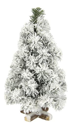 Mini-Tannenbaum geeist, auf Holzfuß