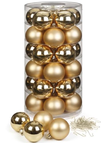 Weihnachtskugeln Glas, 30 Stück mit 40 Haken
