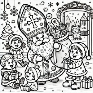 Ausmalbild Nikolaus, Motiv 2