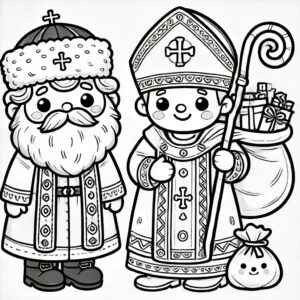 Ausmalbild Nikolaus, Motiv 5