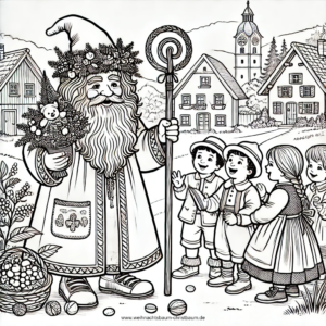 Ausmalbild Pelzmärtel, Motiv 2