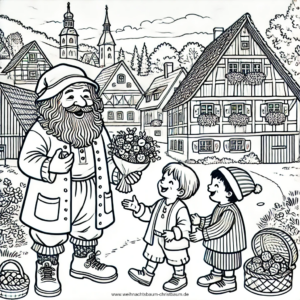 Ausmalbild Pelzmärtel, Motiv 4