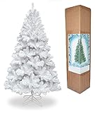 1,8 m Weihnachtsbaum weiß 550 Pines Künstlicher Baum mit Metall Ständer