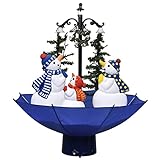 vidaXL Künstlicher Weihnachtsbaum mit Schnee Schirmfuß Schneefall Tannenbaum Christbaum Kunstbaum Dekobaum Weihnachten Dekoration Blau 75cm PVC