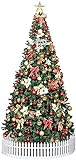TREEECFCST Weihnachtsbaum künstlich Dekorationen einschließlich Voll Verzierungen mit LED-Leuchten und 2500 Zweig for Ferien Indoor Künstliche Weihnachtsbaum Grün 400cm Weihnachtsbaum klein künstlich