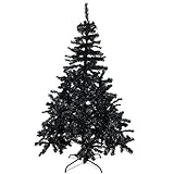 FineHome Künstlicher Weihnachts Tannenbaum Weihnachtsbaum 120cm-150cm-180cm Christbaum inkl Stände, Farben:Schwarz, Größen:150cm